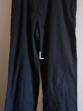 Womens Classic Black Wide-Leg Scrub  Pants